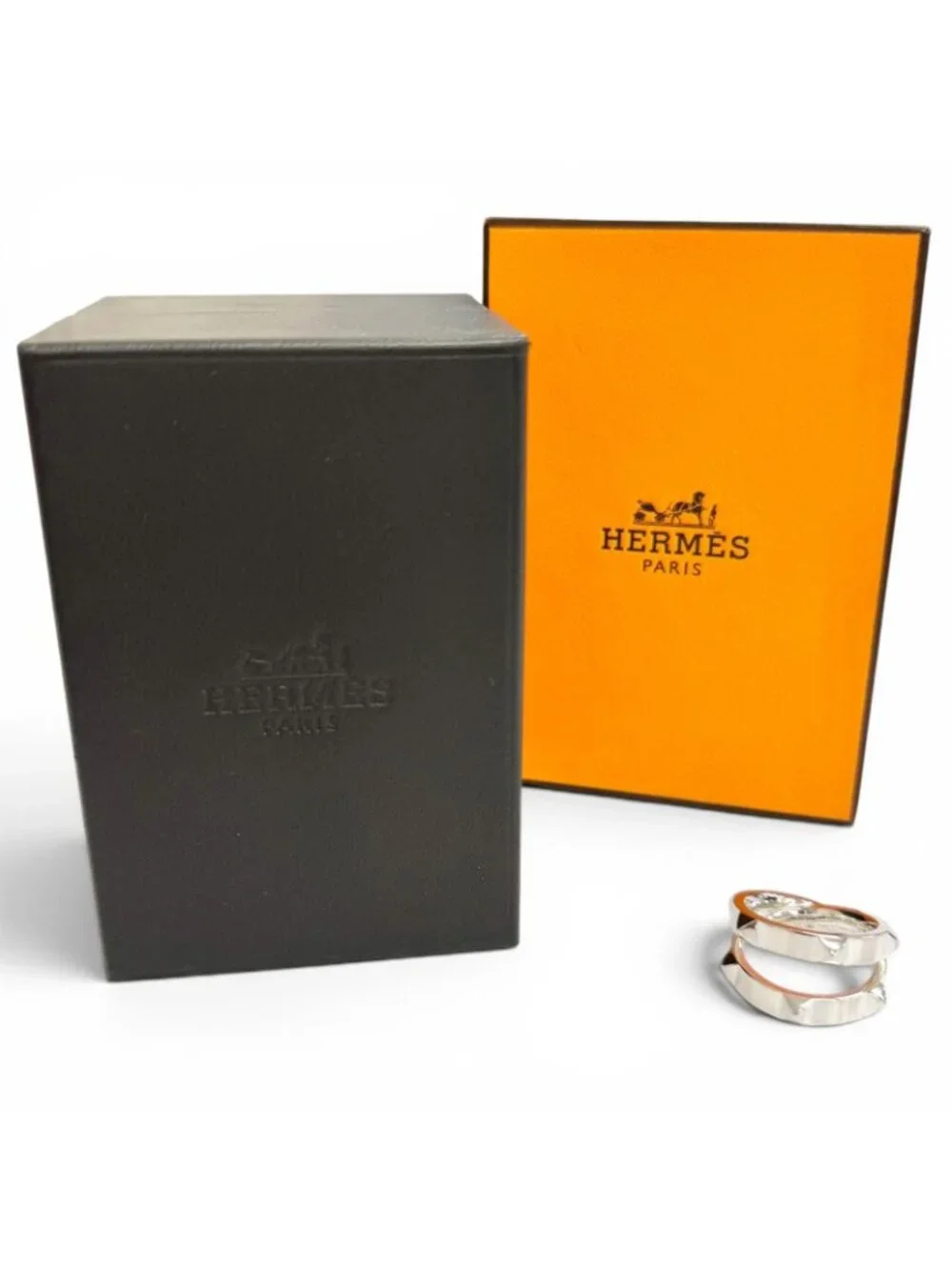 Hermes Clu Double Ring Silver 54 Recommended
